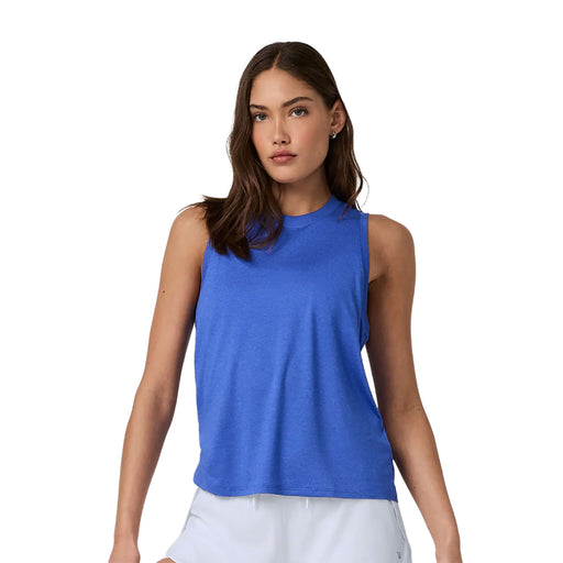 Vuori Energy Long Womens Tennis Tank - Elctrc Blu Hthr/L