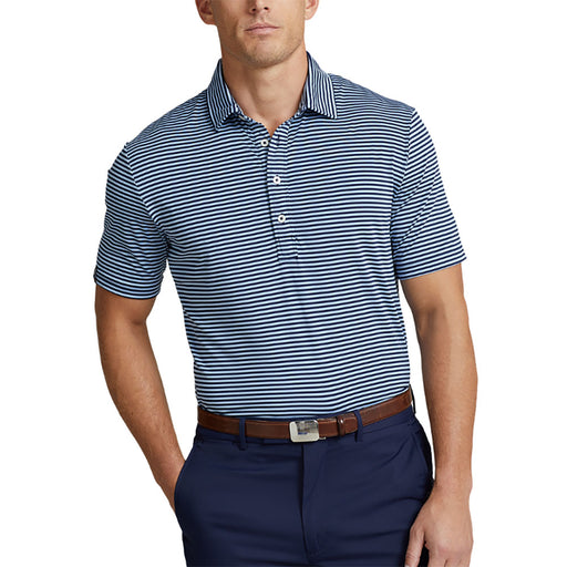 RLX Polo Golf Feed Stripe Navy Mens Golf Polo - Navy/Austin Blu/XL