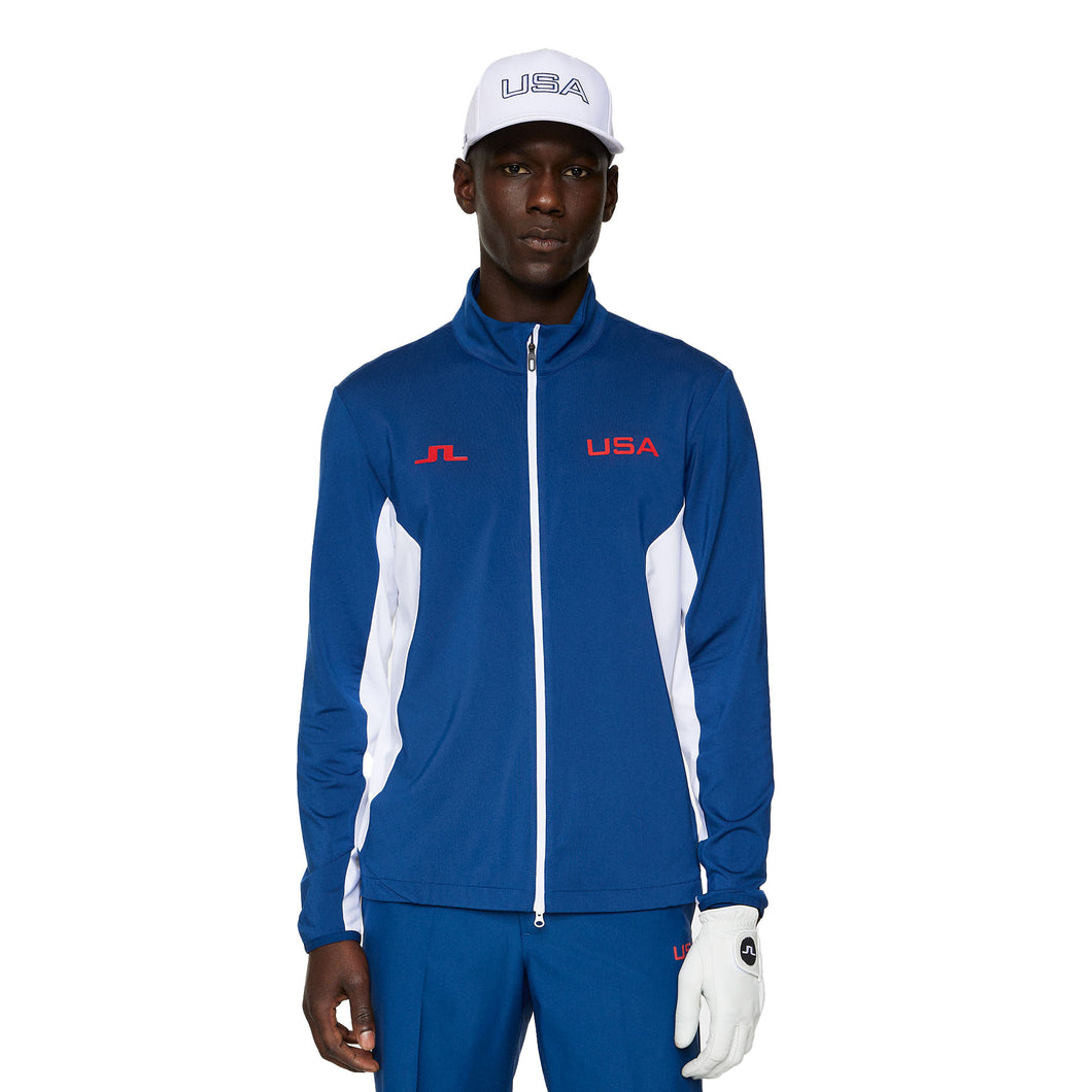J. Lindeberg Constantin Full Zip Mens Golf Jacket - Estate Blue/XL