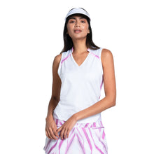 Load image into Gallery viewer, Lucky In Love Mystic Blaze SL Womens Golf Polo - White/L
 - 1
