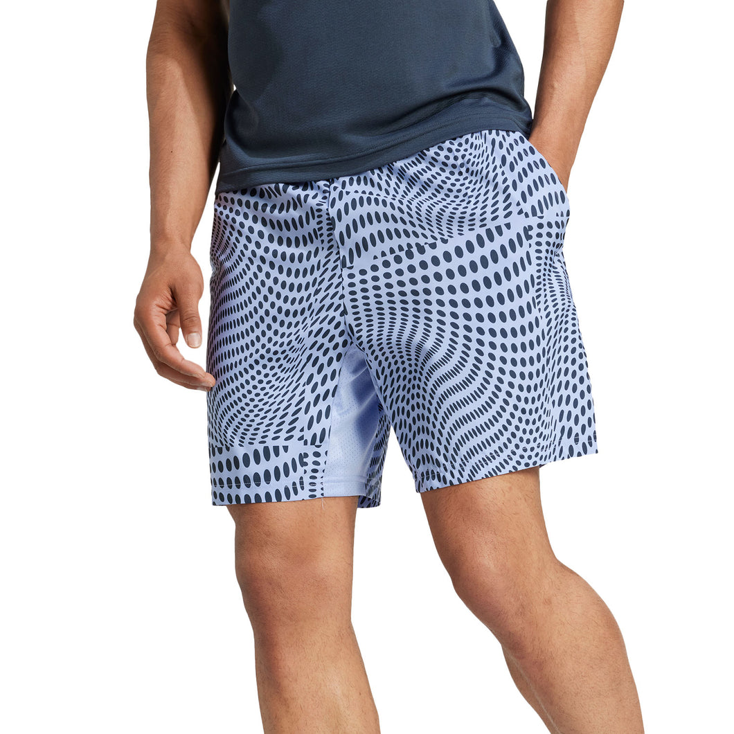 Adidas Club Graphic 7 Inch Mens Tennis Shorts - Blue Spark/XL