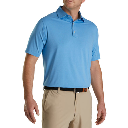 FootJoy Solid Lisle TF Heather Blue Mens Golf Polo - Heather Blue/XL