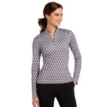 Load image into Gallery viewer, EP New York Geo Print  Zip Womens Golf Pullover - White Multi/L
 - 1