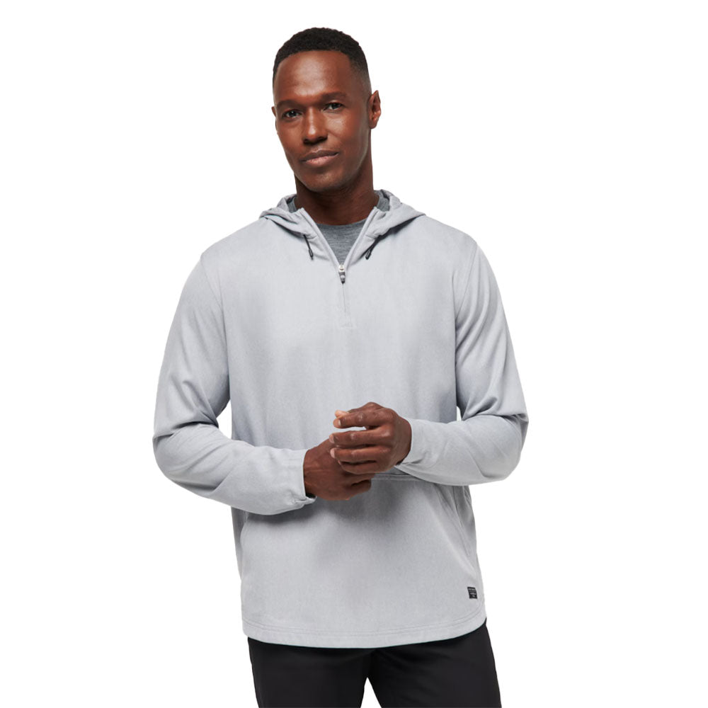 TravisMathew Tech Hoodie Mens Golf Quarter-Zip - H Sleet Floral/XL