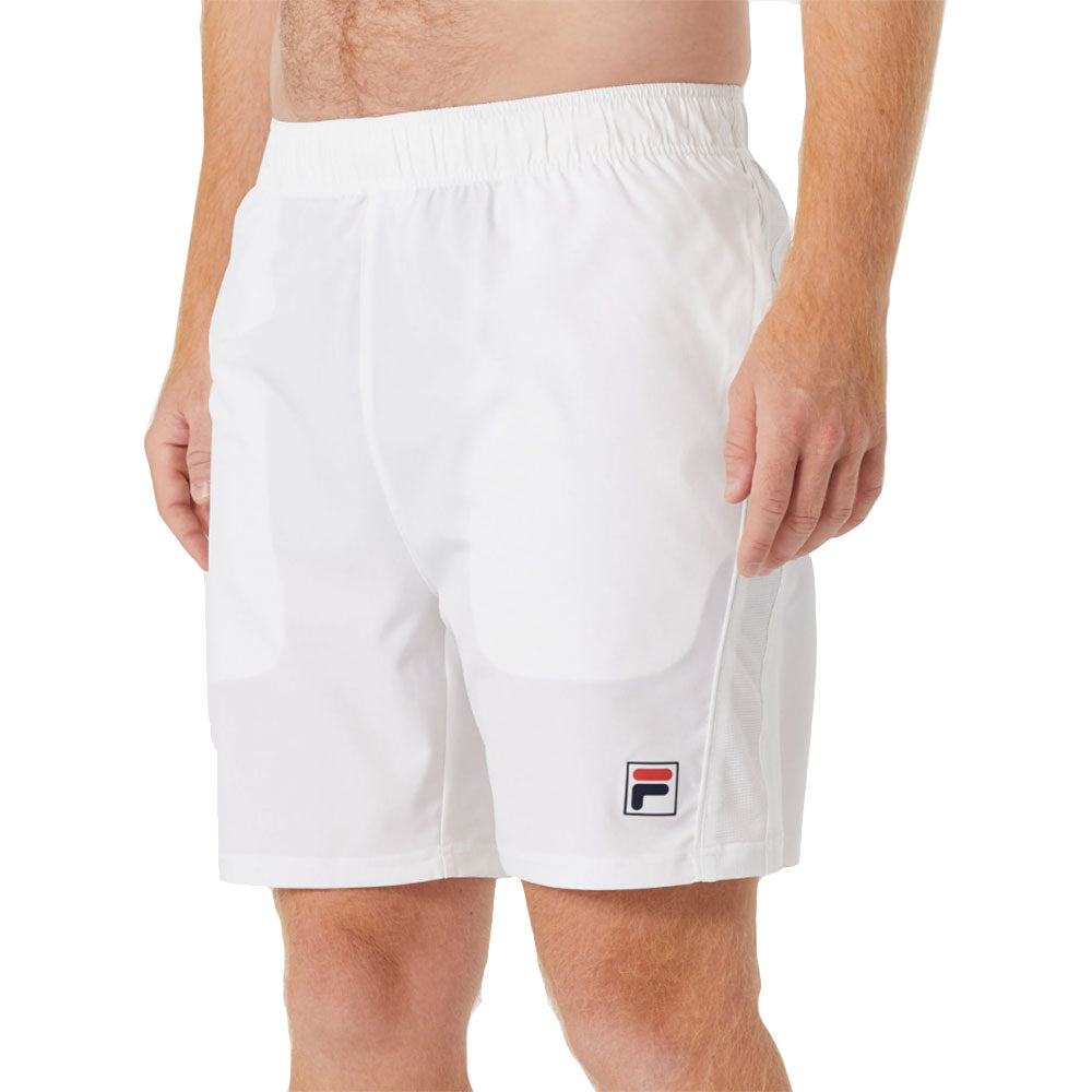 FILA Stretch Woven 7 Inch White Mens Tennis Shorts - WHITE 100/XXL
