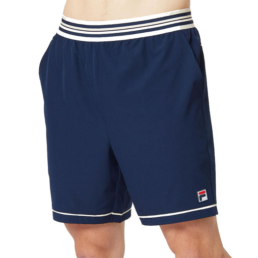 FILA Heritage Woven 7 In White Mens Tennis Shorts - Fila Nvy/Angora/XL