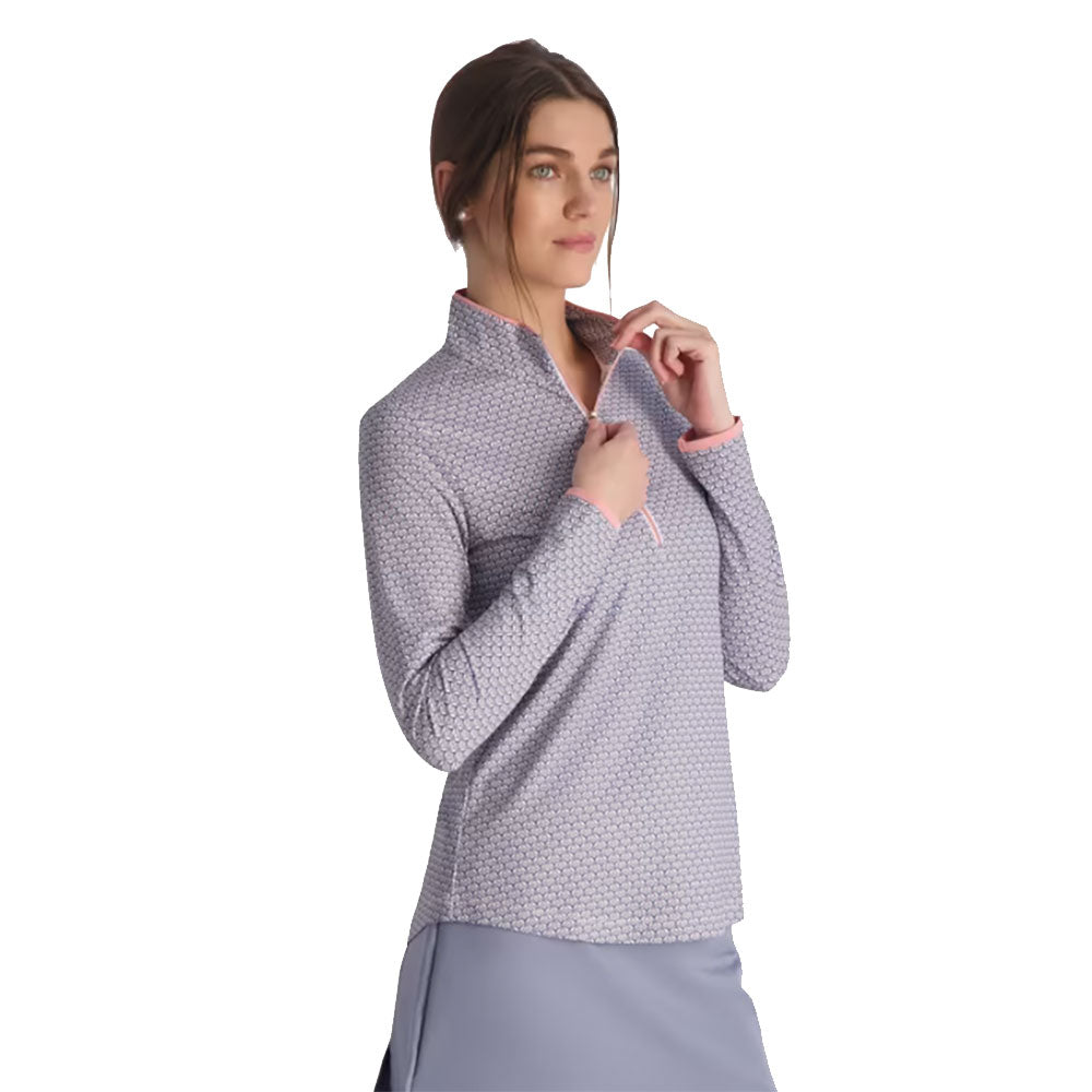 Fairway & Greene Marlee Zip Mock Neck W Golf Shirt - Parfait/L