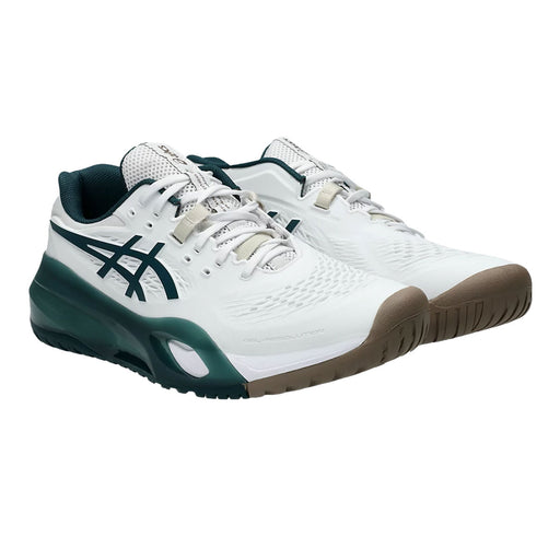 Asics GEL Resolution X Mens Tennis Shoes - White/Saxon Grn/D Medium/13.0