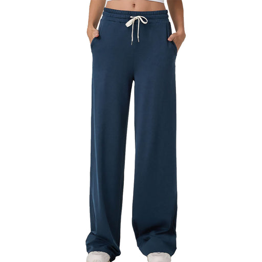Vuori Halo Essential Womens Wide Leg Pant - Blue Coast Hthr/L
