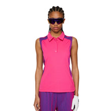 Load image into Gallery viewer, J. Lindeberg Betsy Sleeveless Womens Golf Polo - Pink Peacock/L
 - 1