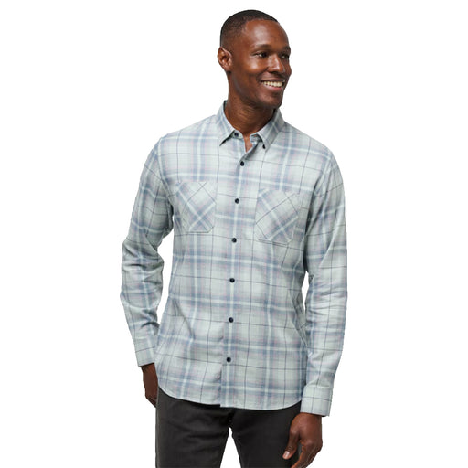 TravisMathew Cloud Plaid Mens Flannel - Jadeite/Eldrbry/XL