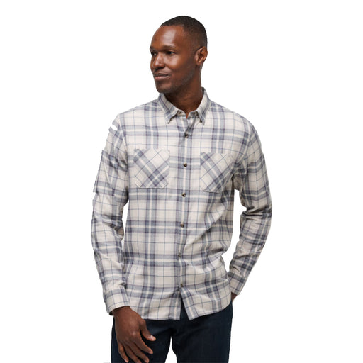 TravisMathew Cloud Plaid Mens Flannel - Oxford Tan/Plum/XL