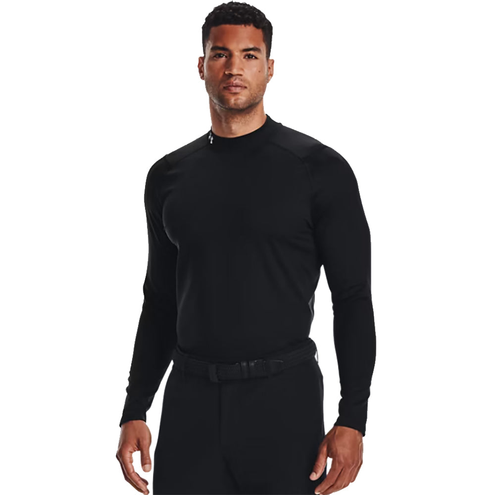 Under Armour Coldgear IF Mock Neck Mens Golf Shirt - BLACK 999/XXL