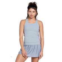 Load image into Gallery viewer, Lucky In Love Berry Stripe Rib Womens Tennis Tank - ECLIPSE 2/L
 - 1