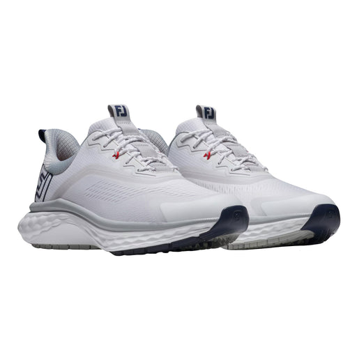 FootJoy Quantum Mens Golf Shoes - White/White/Gry/D Medium/14.0