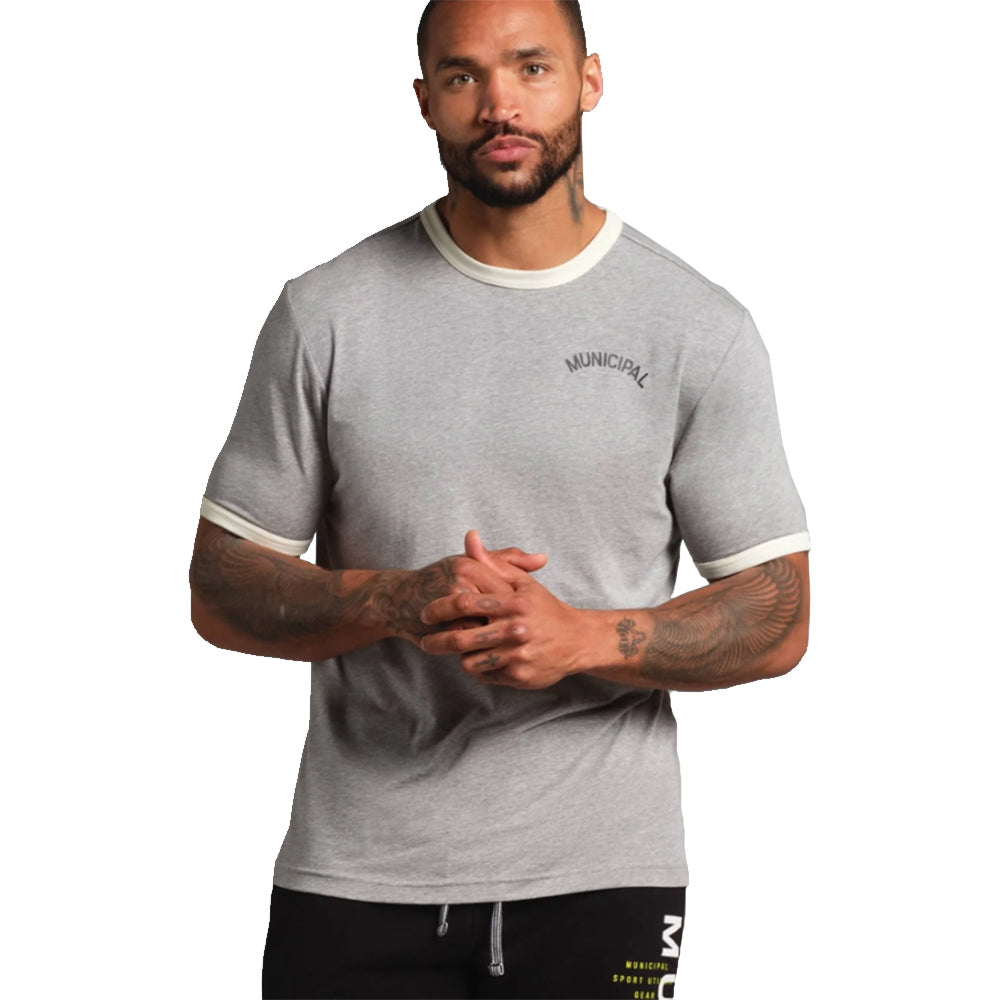 Municipal Varsity Mens T-Shirt - White/Black/L