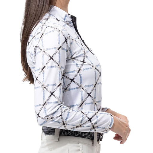 SanSoleil Solcool Print Mock Womens Golf PO