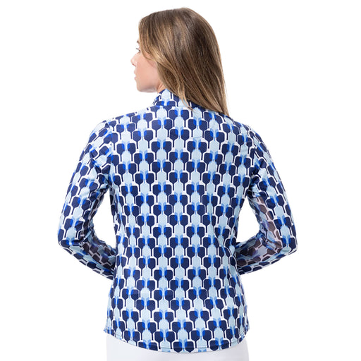 SanSoleil Solcool Print Mock Womens Golf PO