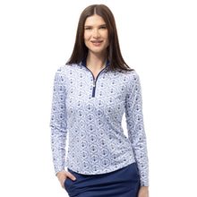 Load image into Gallery viewer, SanSoleil Solcool Print Mock Womens Golf PO - Pickering/XL
 - 18