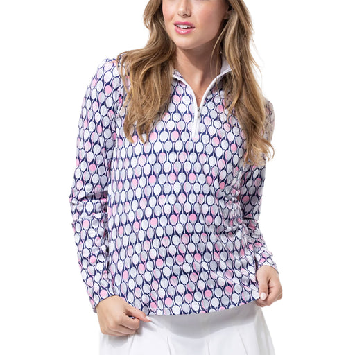 SanSoleil Solcool Print Mock Womens Golf PO