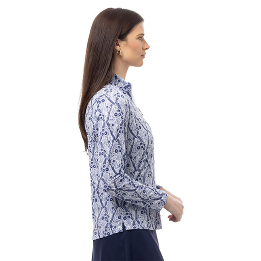 SanSoleil Solcool Print Mock Womens Golf PO