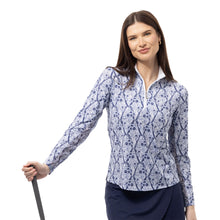 Load image into Gallery viewer, SanSoleil Solcool Print Mock Womens Golf PO
 - 23