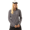 SanSoleil SolCool Long Sleeve Print Mock Neck Womens Golf Pullover