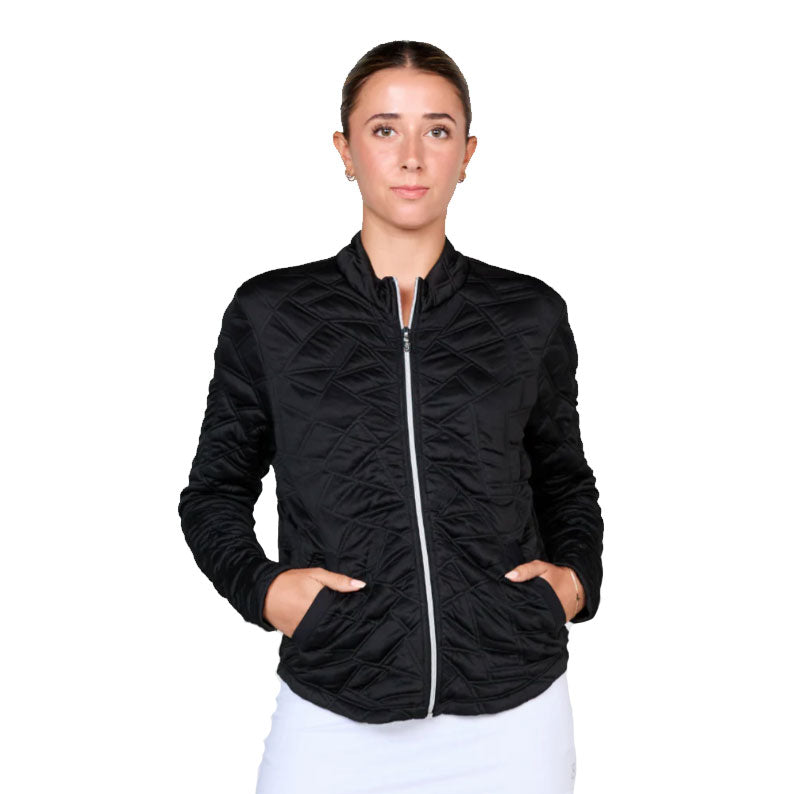 Sofibella UV Staples Quilt Womens Jacket - Black/2X