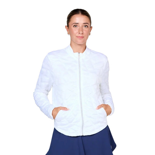 Sofibella UV Staples Quilt Womens Jacket - White/2X