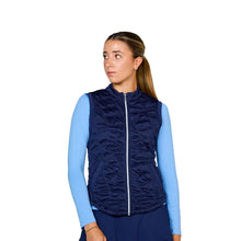 Load image into Gallery viewer, Sofibella UV Staples Quilt Womens Golf Vest - Navy/2X
 - 4