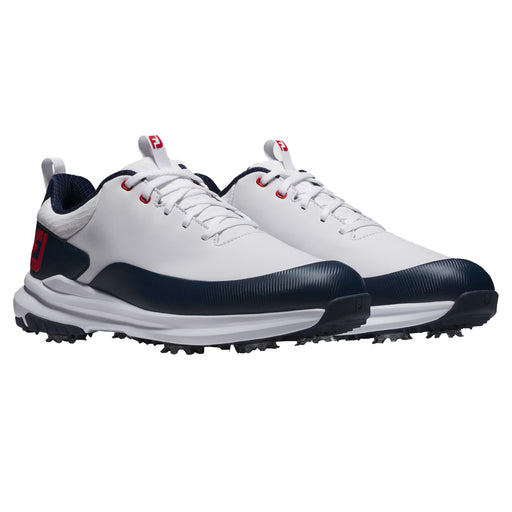 FootJoy Tour Rival Spiked Mens Golf Shoes - White/Navy/Red/2E WIDE/12.0