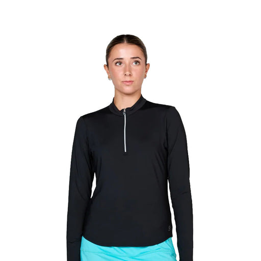 Sofibella UV Colors Womens LS Golf Shirt - Black/2X