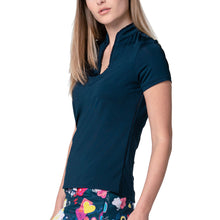 Load image into Gallery viewer, Lucky In Love Pleated Placket Womens SS Golf Polo
 - 3