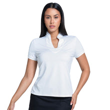 Load image into Gallery viewer, Lucky In Love Pleated Placket Womens SS Golf Polo - White/XL
 - 9