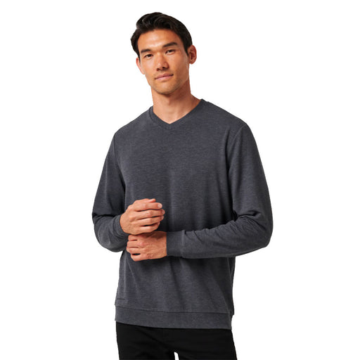 Travis Mathew Amenities V-Neck Mens Crewneck - Hthr Dark Grey/XL