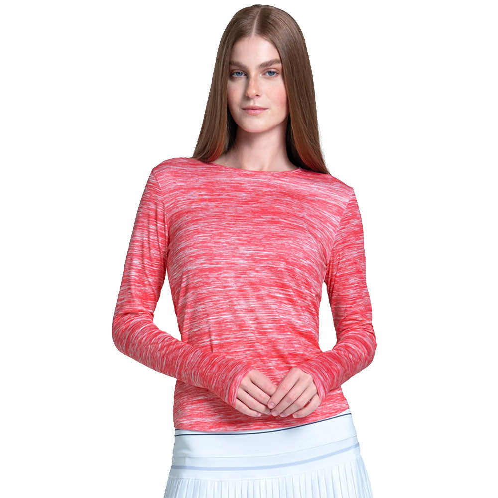 K-Swiss Action Longsleeve Womens Tennis Shirt - Coral Crush/L