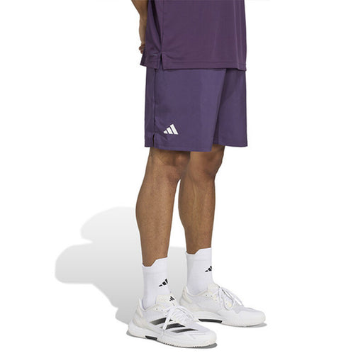 Adidas Club 3 Stripe 7 Inch Mens Tennis Shorts - Aurora Plum/XL