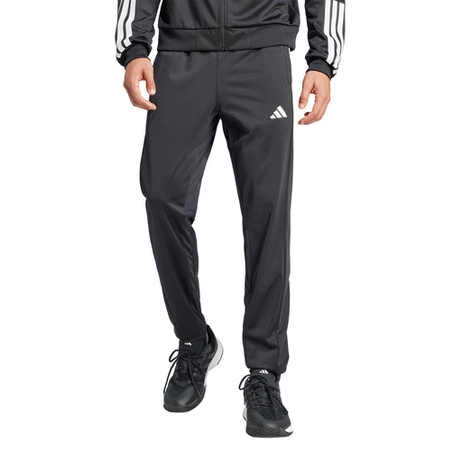 Adidas 3 Stripe Knit Black Mens Tennis Pants - Black/XL