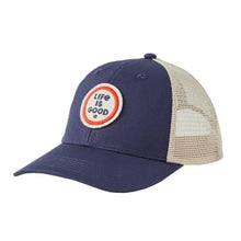 Load image into Gallery viewer, Life is Good Clean LIG Coin Unisex Trucker Cap - Darkest Blue/One Size
 - 1