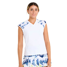 Load image into Gallery viewer, Sofibella Kaleidoscope Rag Womens Cap Tennis Shirt - Kaleidoscope/L
 - 1