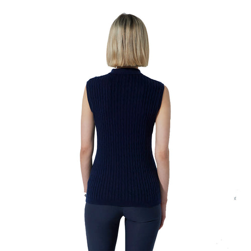 Daily Sports Madelene Cable Knit Womens Sleeveless Golf Polo - 2