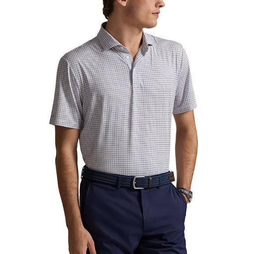 RLX Golf SS Ltwt Airflow Tattersall Mens Golf Polo - Powder Purple/XL