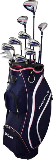 Wilson Profile 11P Wmns RH Complete Golf Set Cart - Standard/Ladies/Nvy/Rs Gld/Grey