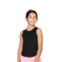 Load image into Gallery viewer, Sofibella UV White Girls Tennis Tank Top - Black/L
 - 3