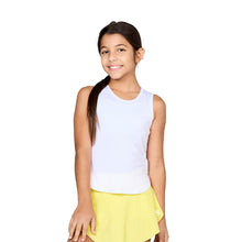 Load image into Gallery viewer, Sofibella UV White Girls Tennis Tank Top - White/L
 - 1