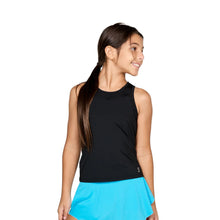 Load image into Gallery viewer, Sofibella UV Racerback Girls Tennis Tank Top - Black/L
 - 4