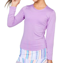 Load image into Gallery viewer, Sofibella UV Long Sleeve Girls Tennis Shirt - Lavender/L
 - 7