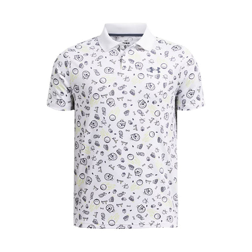 Under Armour Matchplay Printed Boys Golf Polo - Wht/Dwnpr Gray/L