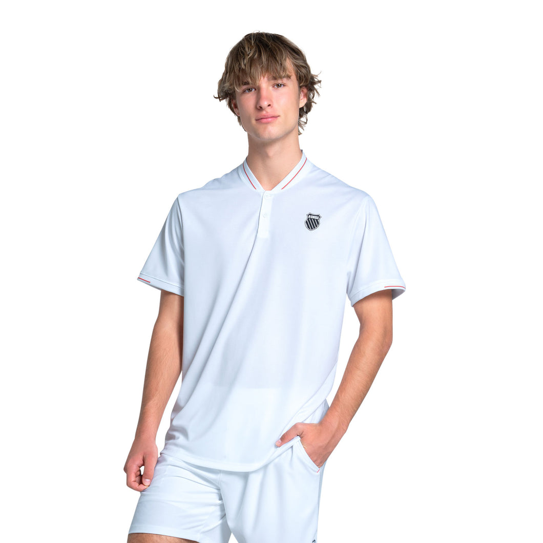 K-Swiss Endeavor Perform Pique Mens Tennis Polo - White/XL