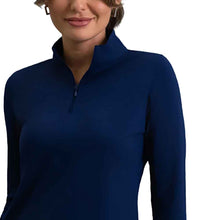 Load image into Gallery viewer, Ibkul Essential Solid Mock LS Womens Golf QZ
 - 3